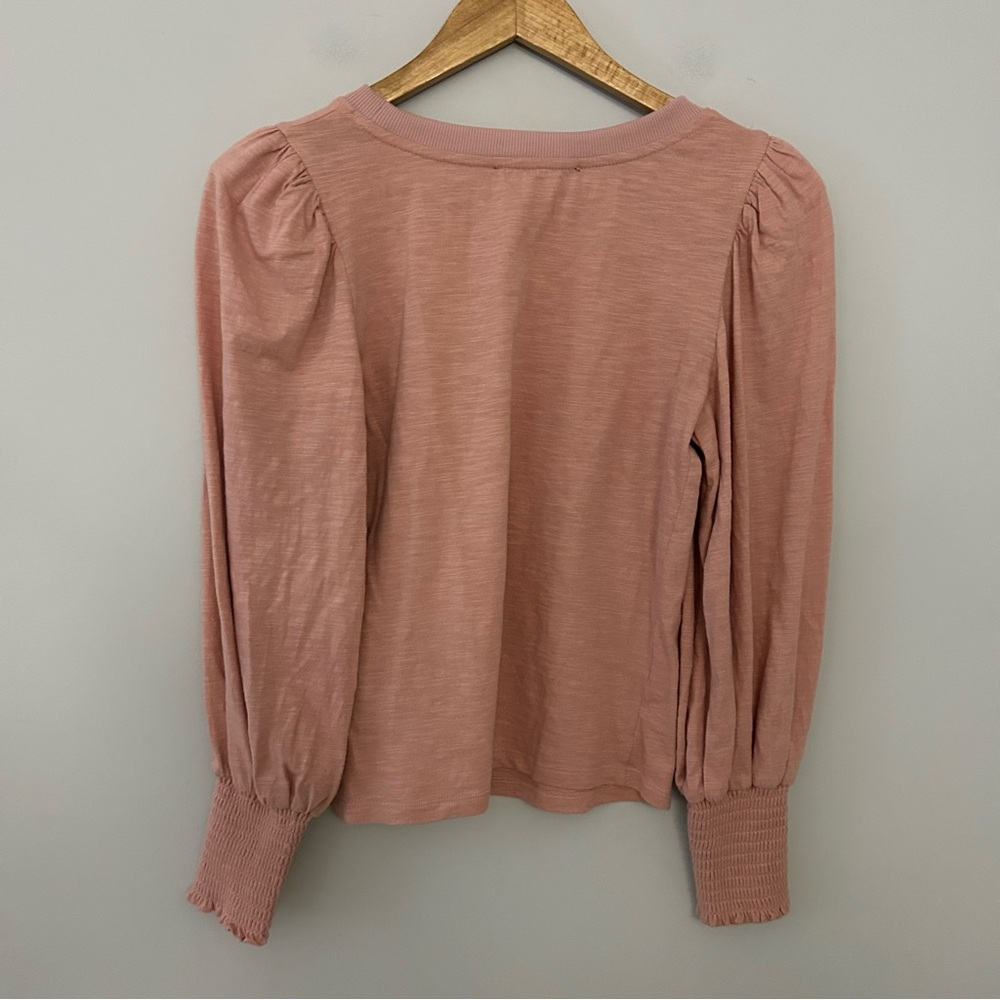 Pomander Place Tuckernuck Puff Sleeve Long Sleeve Tee Pink - Picture 4 of 5